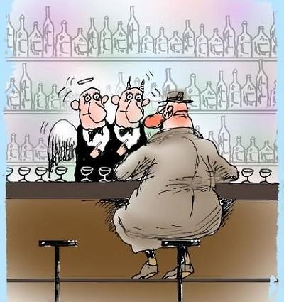 карикатура про бармена