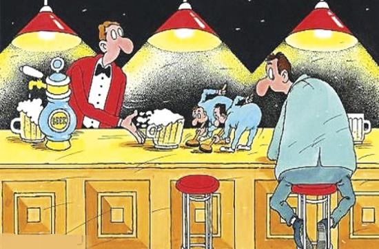 карикатура про бармена