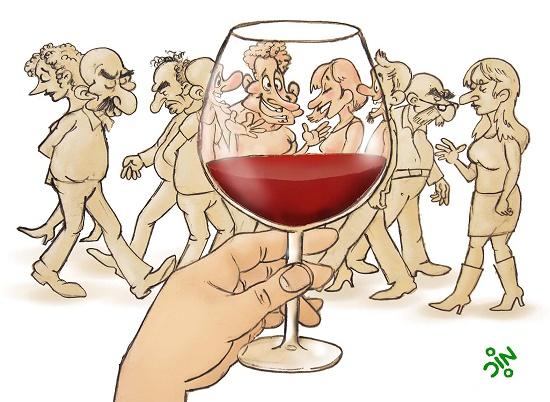 карикатура про вино