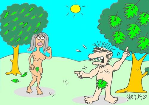 карикатура про адама и еву
