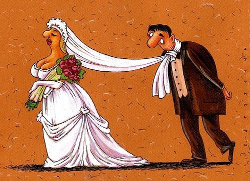 карикатура про жениха и невесту