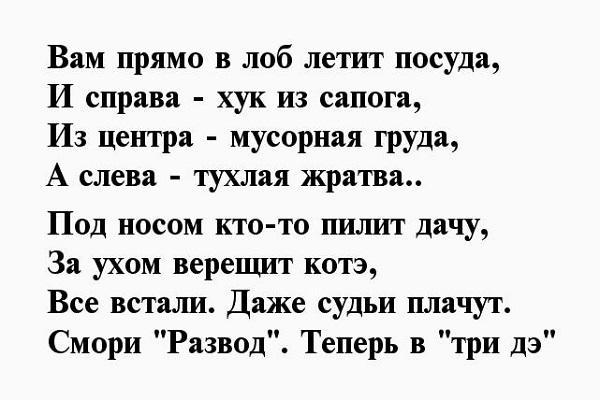 Подробнее о статье Прикольные стихи про развод