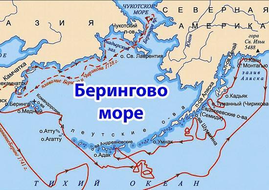 берингово море на картах мира