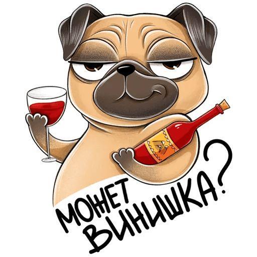 Собака с вином картинка