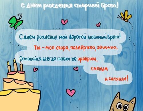 Классные пожелания брату с Днем Рождения (открытки)