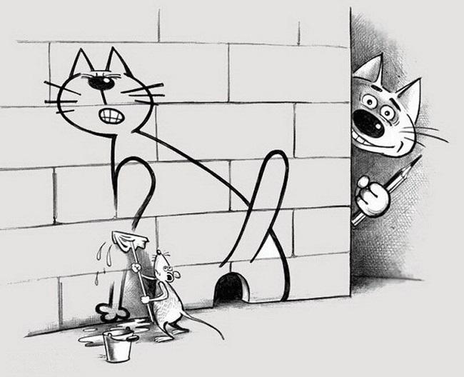 Прикольные картинки и карикатуры про кошек
