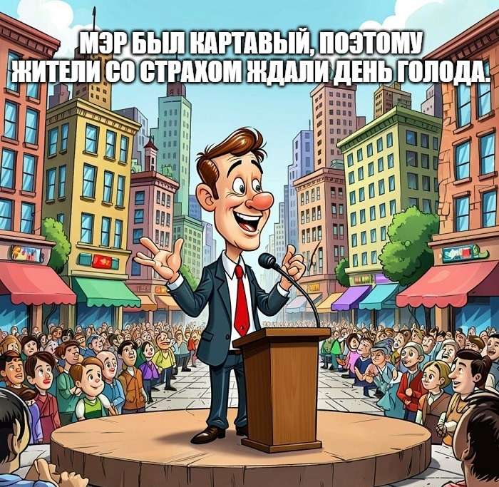 мэр выступает на площади