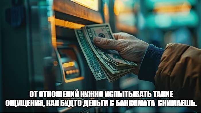 чувства как деньги с банкомата