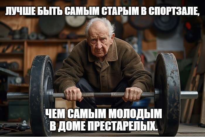 старик в спортзале