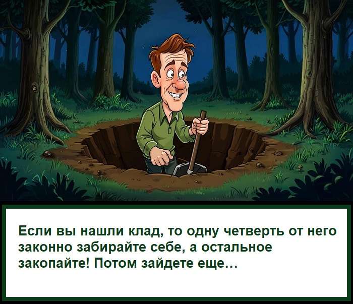 мужик в лесу копает клад